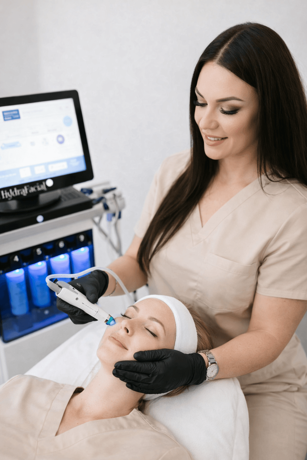 Clean, professional medical spa treatment room with neutral tones at Aeris Medical Aesthetics in Albuquerque